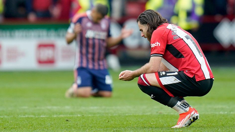 Ben Brereton Diaz reacts at full-time