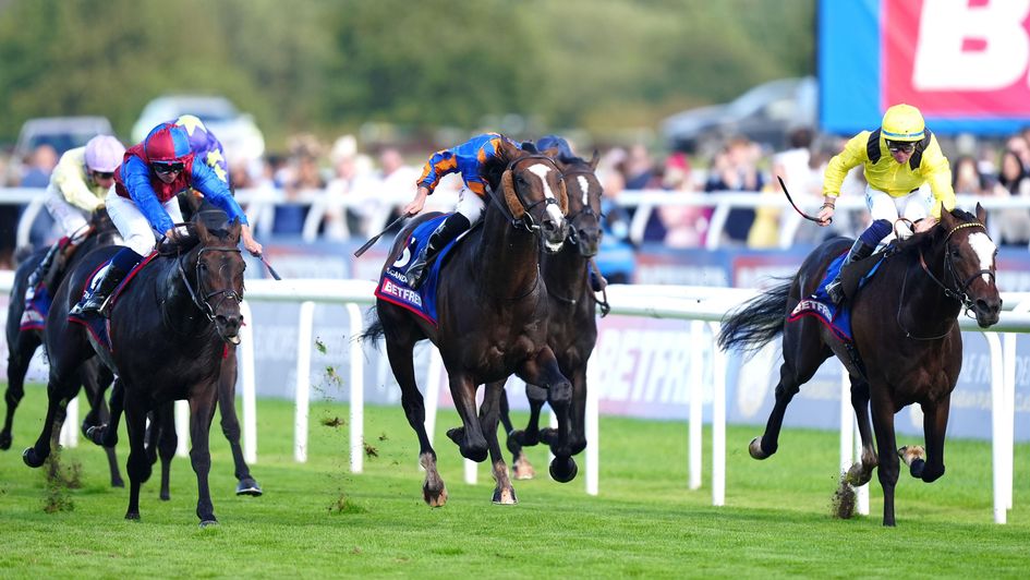 The finish to the 2025 St Leger