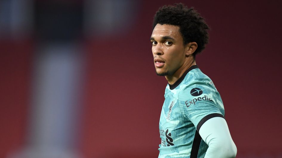 Liverpool full-back Trent Alexander-Arnold in action v Manchester United
