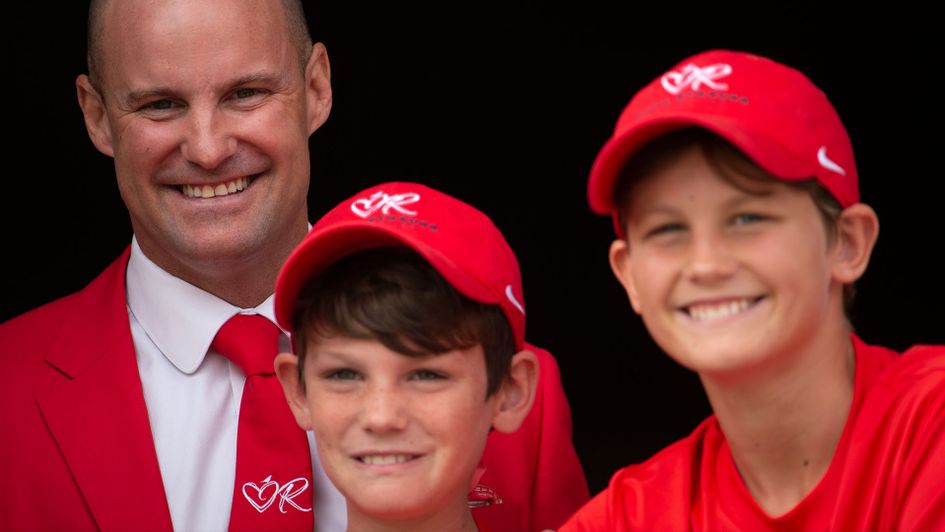 Former England Captain Andrew Strauss with his sons Luca (left) and Samuel