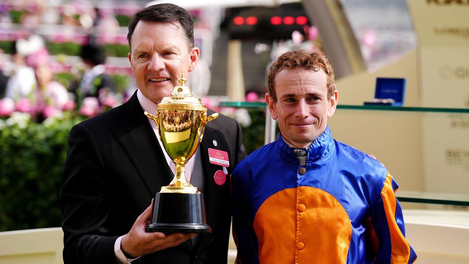 Aidan O'Brien and Ryan Moore with the Gold Cup
