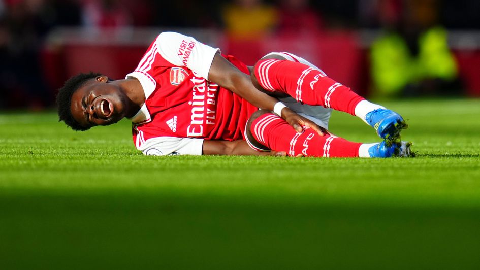 Bukayo Saka suffered an injury against Nottingham Forest