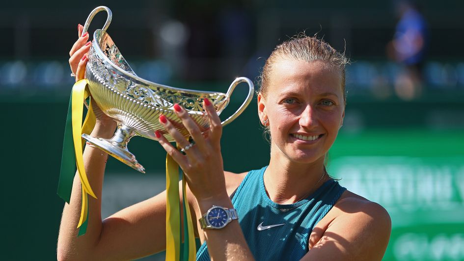 Petra Kvitova with the Nature Valley Classic trophy