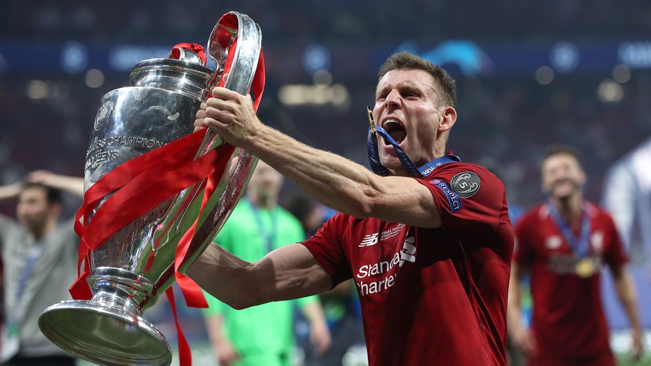 James Milner with the Champions League trophy