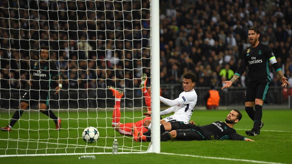 Dele Alli makes it 1-0 for Tottenham against Real Madrid