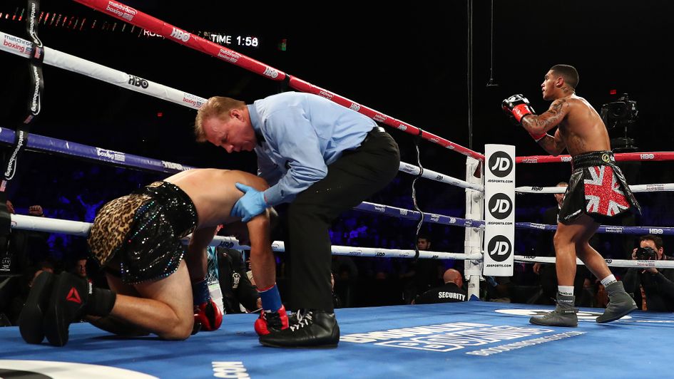 Conor Benn celebrates victory