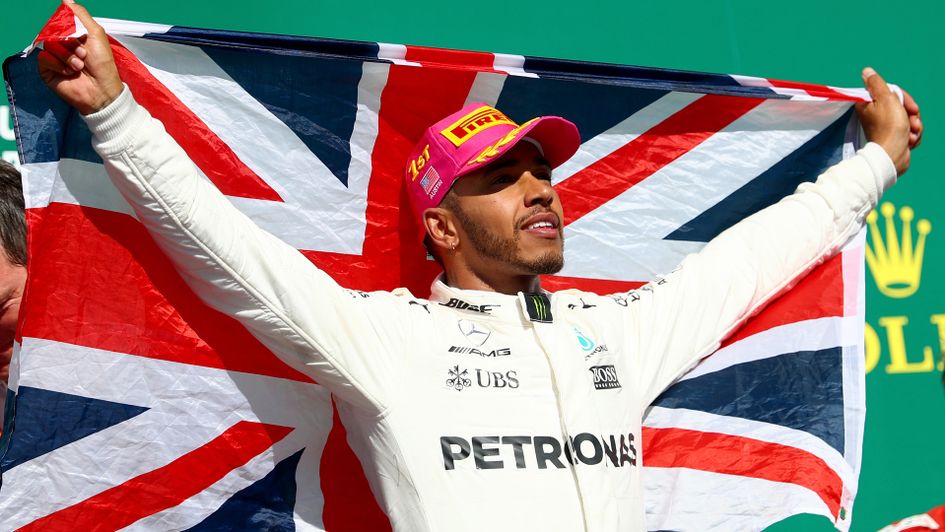 Lewis Hamilton celebrates