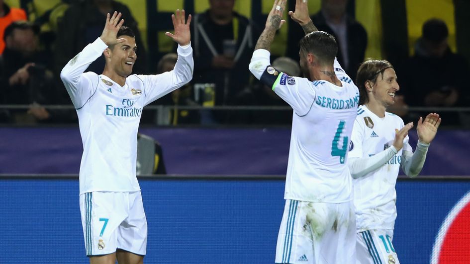 Cristiano Ronaldo (left) celebrates