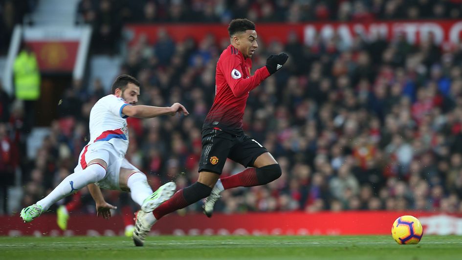 Manchester United's Jesse Lingard in action v Crystal Palace