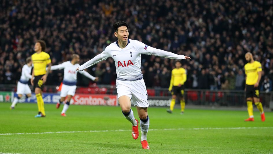 Son Heung-Min celebrates