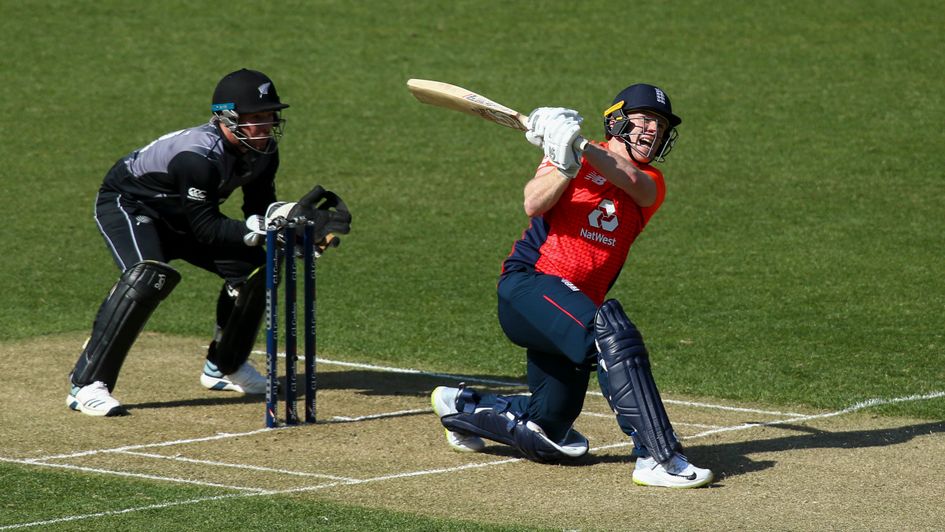 Eoin Morgan on the charge at Wellington