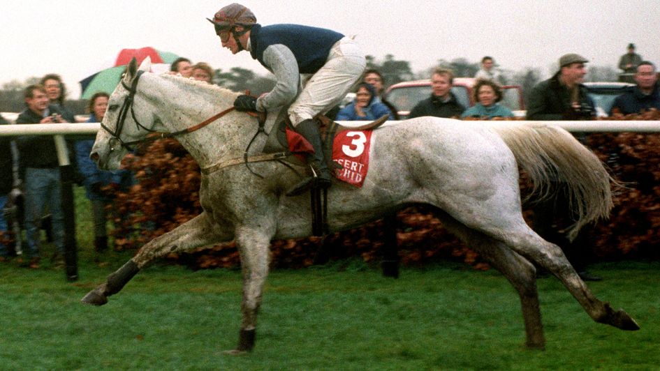 Desert Orchid and Richard Dunwoody on their way to victory.