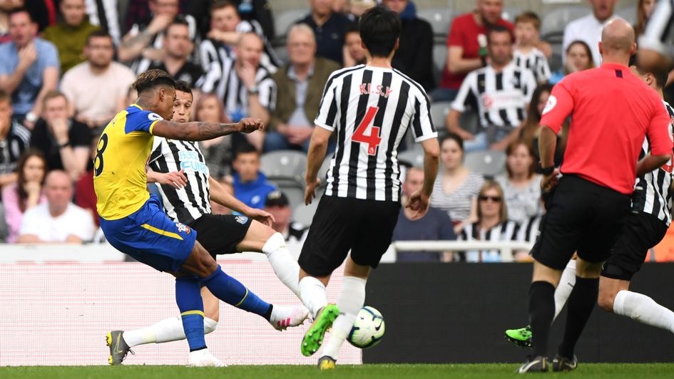 Southampton's Mario Lemina scores against Newcastle