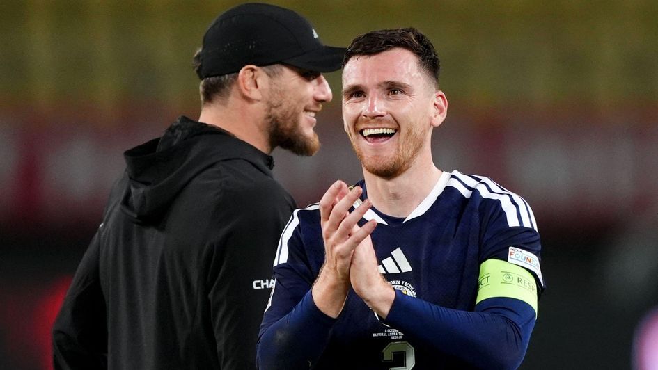 Andy Robertson hit 100 Scotland caps in the win over North Macedonia
