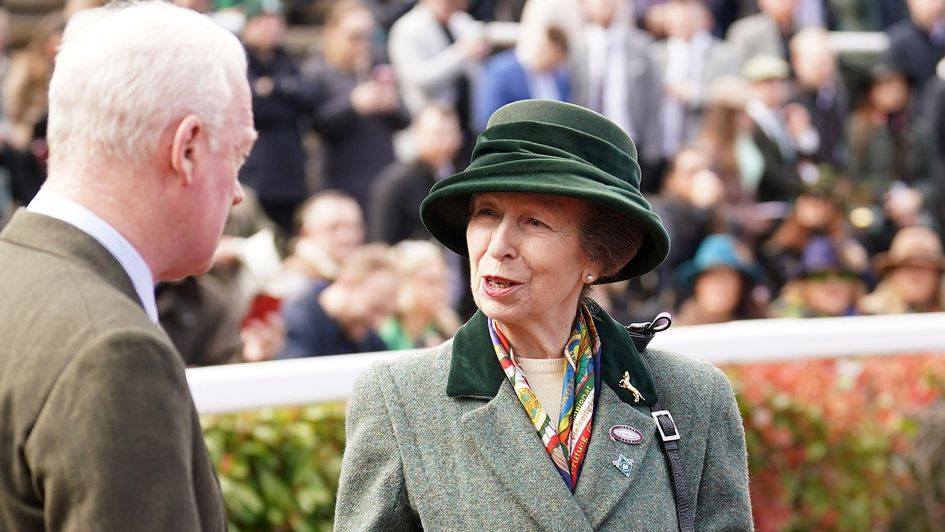 The Princess Royal pictured at Cheltenham alongside Willie Mullins