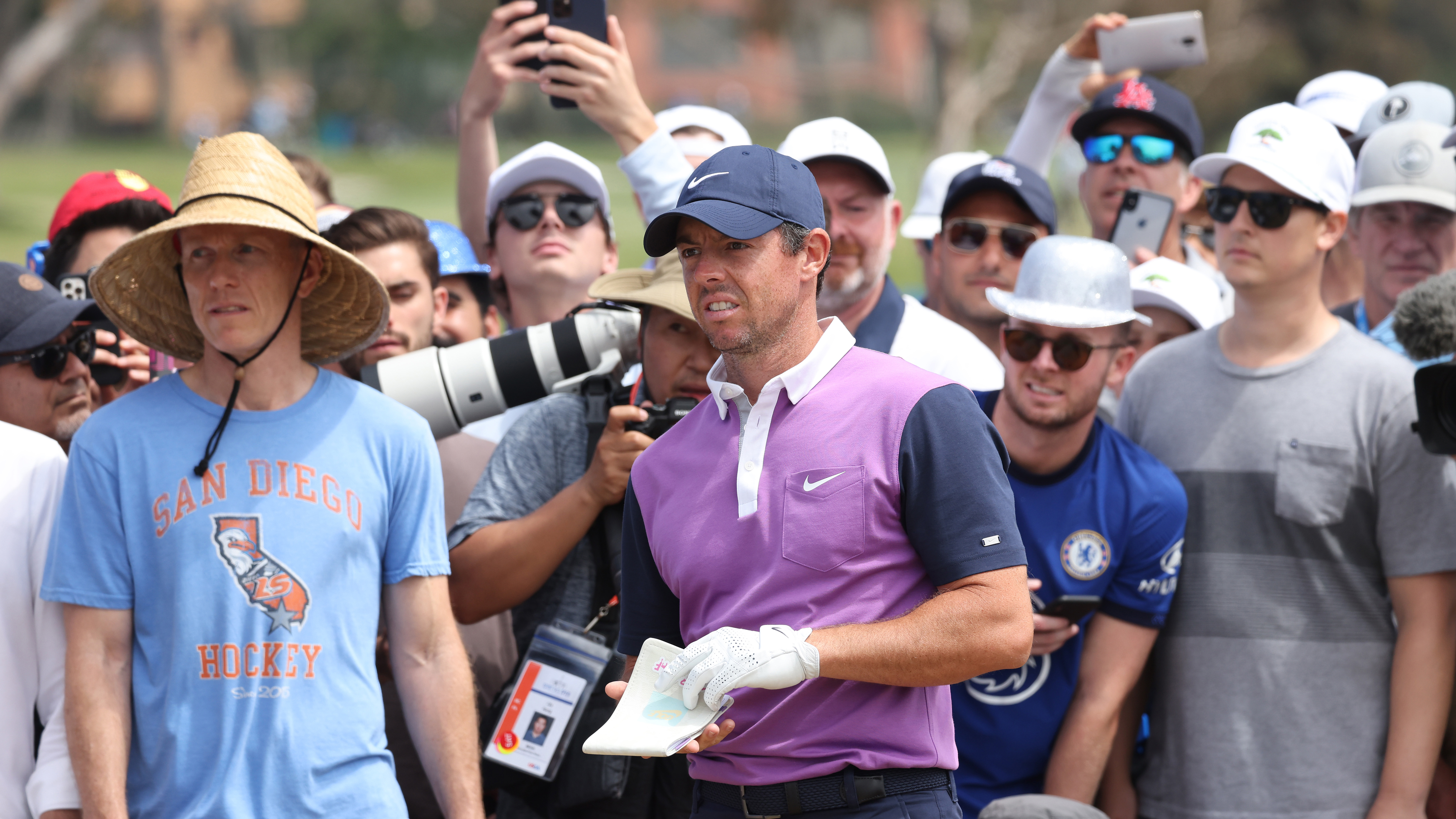 Rory McIlroy prepares to hit an approach shot