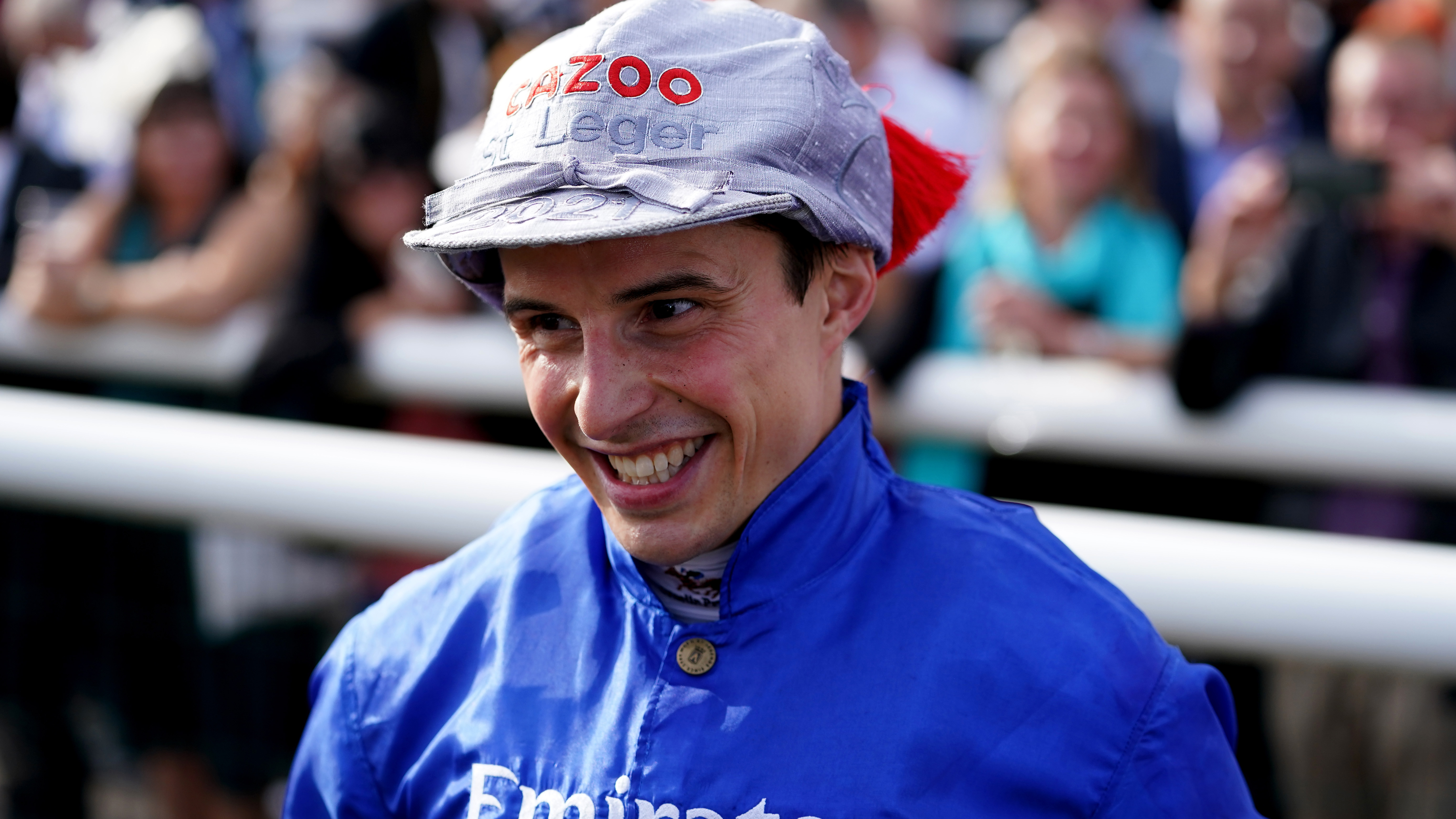 William Buick all smiles after the Cazoo St Leger