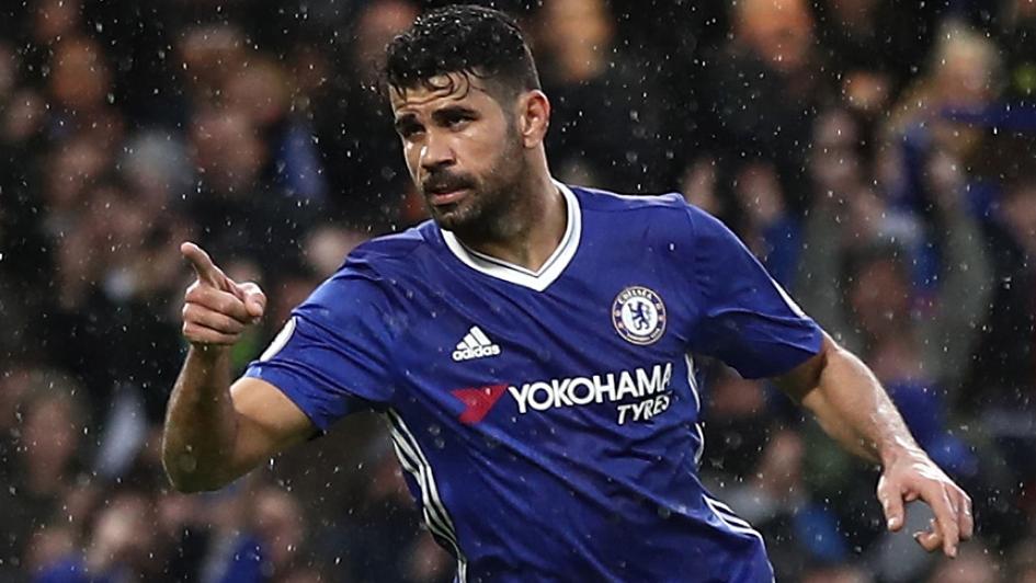 Costa celebrates for Chelsea